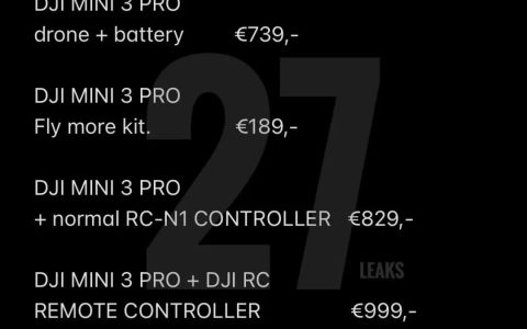 大疆Mini 3可能推遲發(fā)布， 國內(nèi)價(jià)格 4799 歐洲 829€ ？